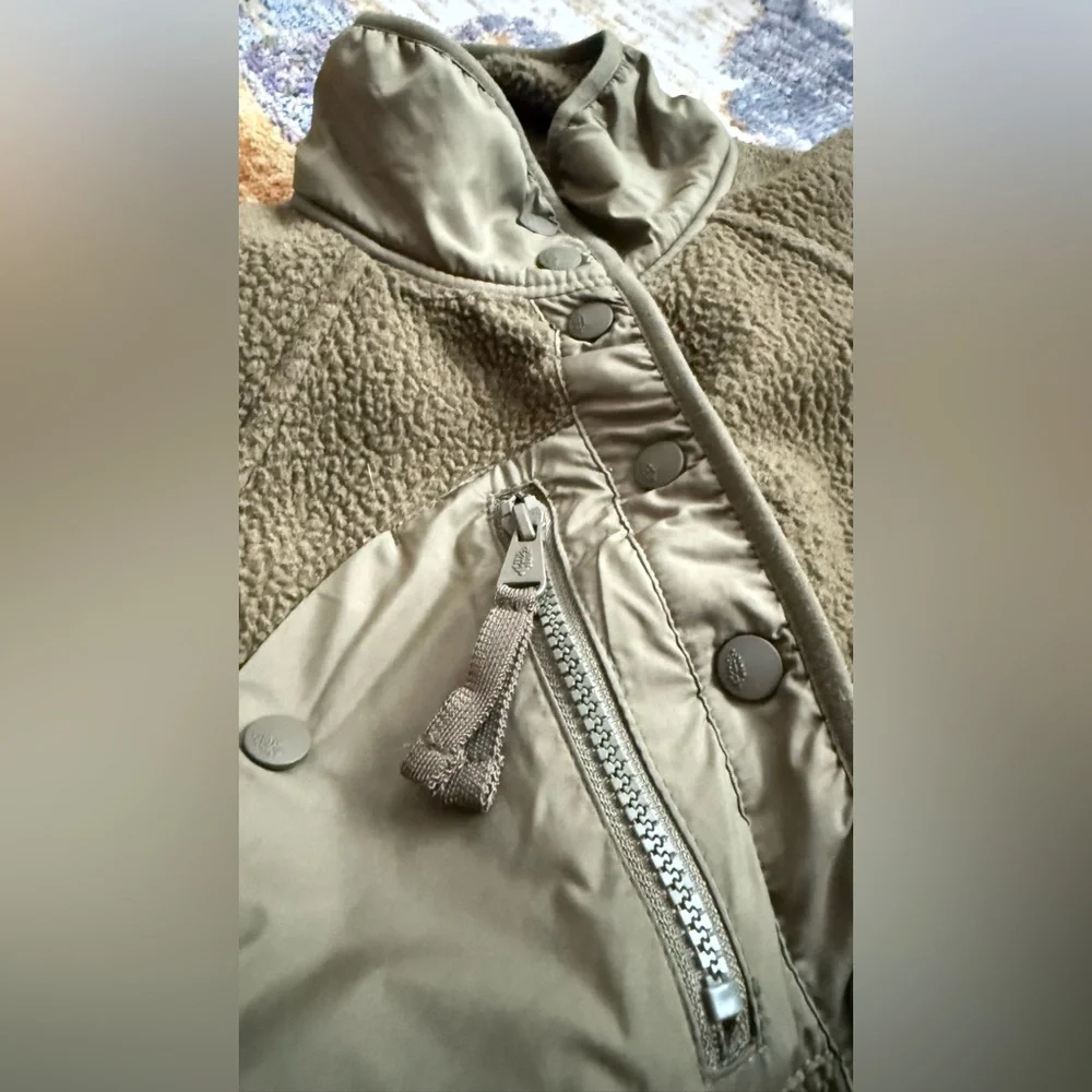 Free People Hit The Slopes Fleece Jacket Olive Green XS - Picture 5 of 8
